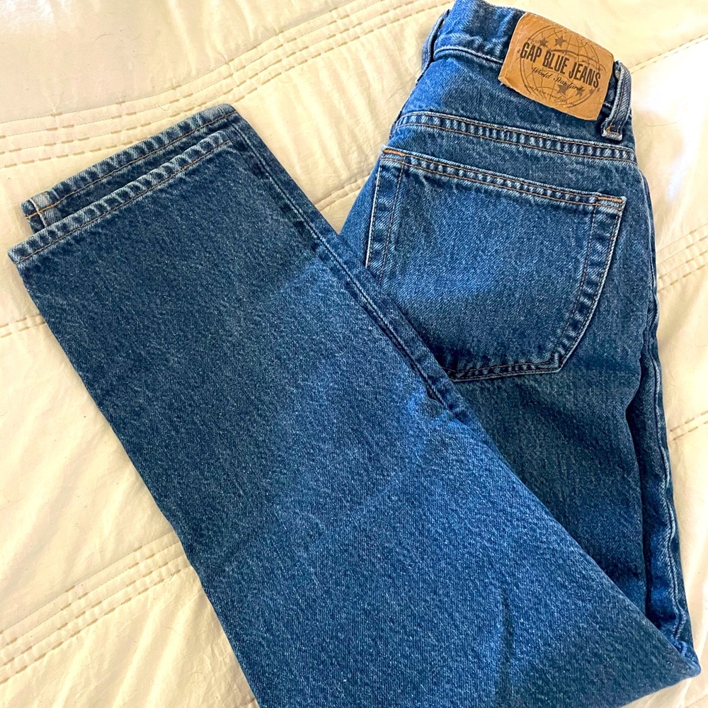 MOM JEANS gap true blue high-wasted